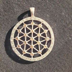 Champagne and white diamond pendant